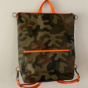 Large camo convertible backpack crossbody tote